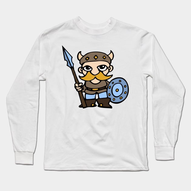 viking cartoon Long Sleeve T-Shirt by Huggy Mauve